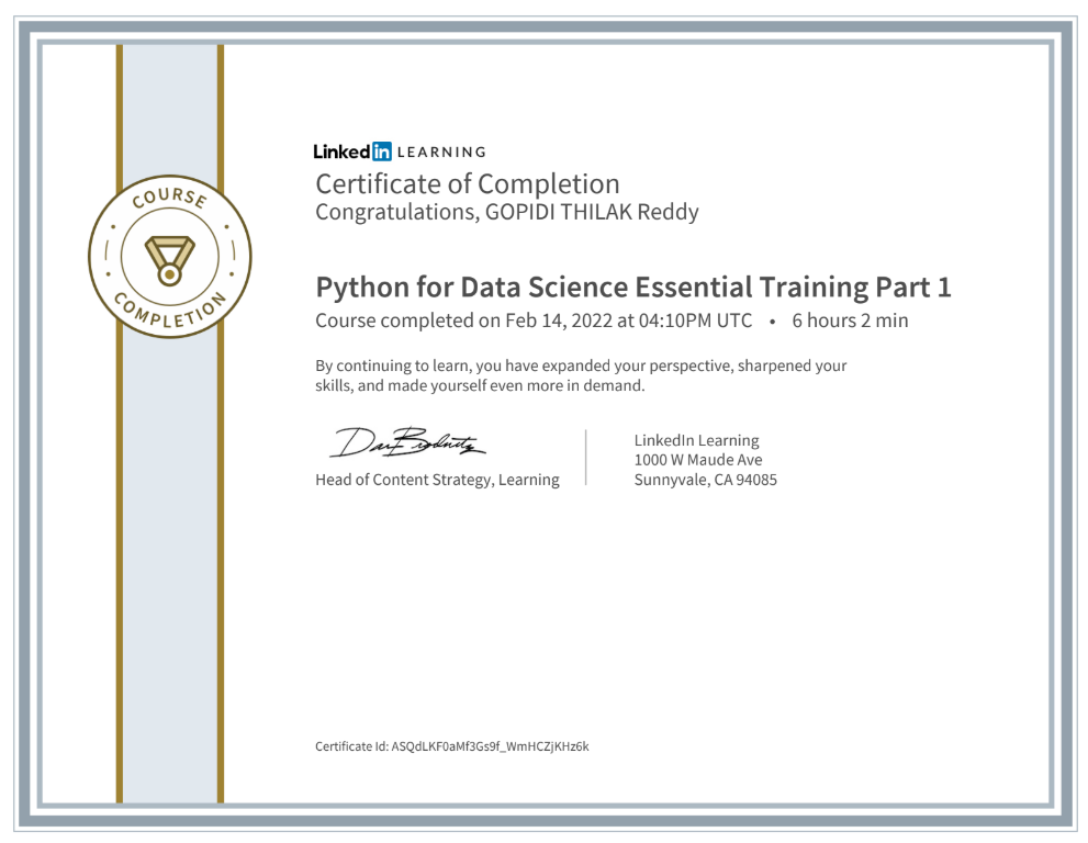 Python for Data Science Essential Training Part 1